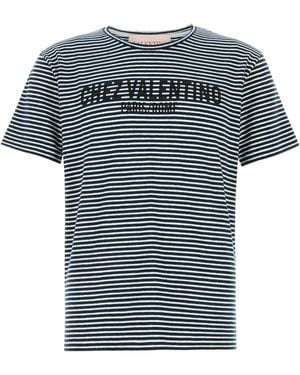 Valentino Garavani Embroidered Stretch Linen Blend T-shirt