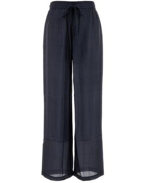 THE ROSE IBIZA Navy Blue Silk Palazzo Pant