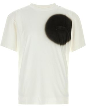 MM6 by Maison Margiela White Cotton T-shirt - Black