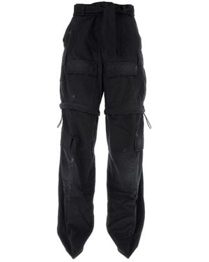 Balenciaga Black Cotton Knife Cargo Pantaboots