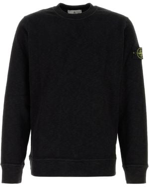 Stone Island Felpa in cotone nero