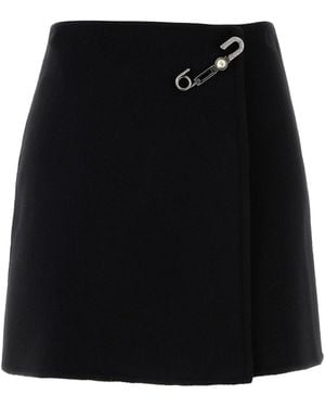 Ermanno Scervino Black Wool Mini Skirt