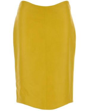 Alaïa Yellow Leather Skirt