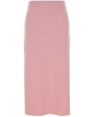 KHAITE Pink Wool Blend Skirt