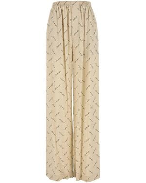 Balenciaga Printed Viscose Pyjama Pant - White