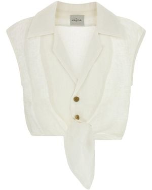 LeKasha White Linen Sanabo Top