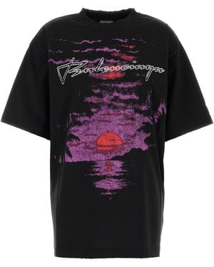 Balenciaga Cotton Oversize T-Shirt - Black