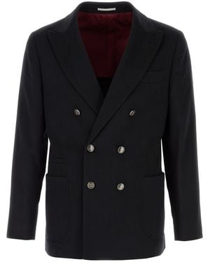 Brunello Cucinelli Black Wool Blend Blazer