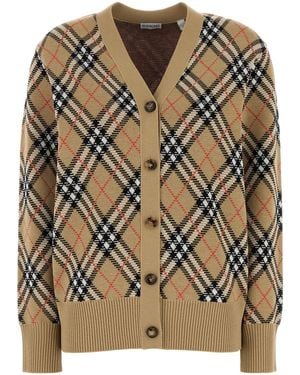 Burberry Embroidered Wool Blend Cardigan - Multicolor