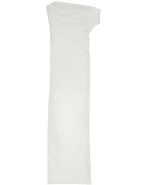 ARMARIUM White Stretch Poplin Tiche One-shoulder Dress