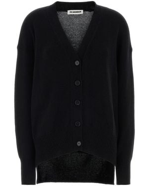 Jil Sander Black Cashmere Oversize Cardigan