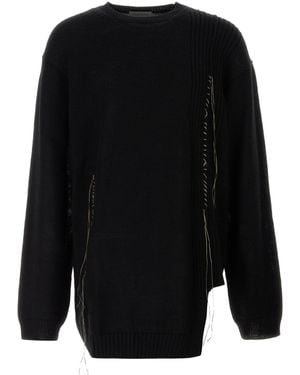 Yohji Yamamoto Maglione oversize in lana nera - Nero
