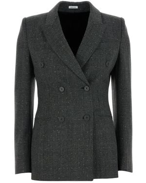 McQueen Embroidered Wool Blazer - Black