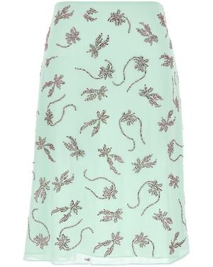 16Arlington Embellished Crepe Skirt - Green