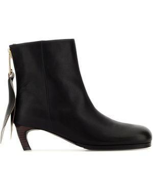 Sacai Leather Ankle Boots - Black