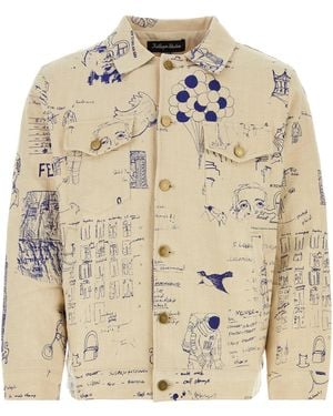 Kidsuper Doodles Denim Coat - Natural