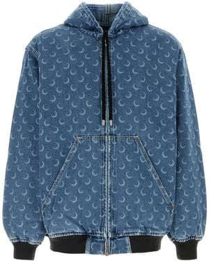 Marine Serre Denim Bomber Jacket - Blue