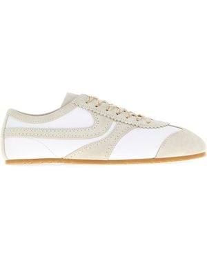 Dries Van Noten Two-tone Leather And Suede Trainers - White