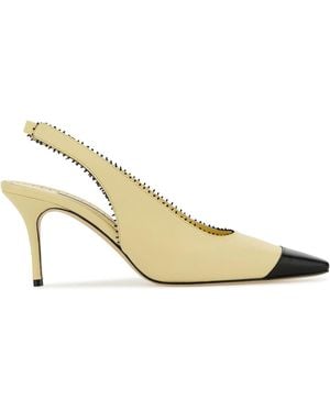 Manolo Blahnik Pastel Yellow Nappa Leather Gaius Pumps - Metallic