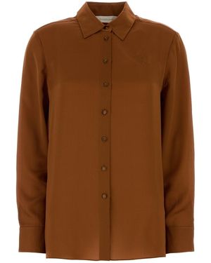 Zimmermann Caramel Satin Hypnotic Shirt - Brown