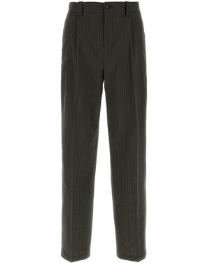 Maison Kitsuné Pantalone in misto poliestere ricamato - Nero