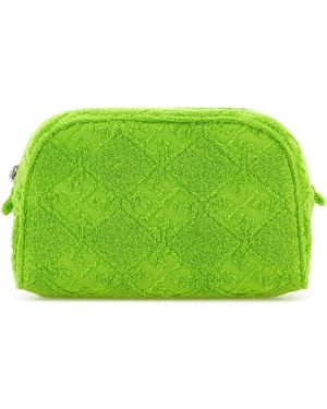 Tory Burch Green Terry Fabric Ella Beauty Case