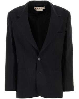 Marni Polyester Stretch Blazer - Black
