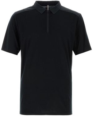 Veilance Polo in misto lana nera - Nero