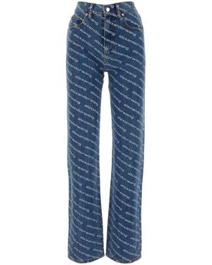 Alexander Wang Printed Denim Jeans - Blue