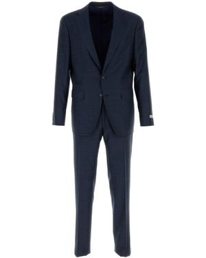Canali Dark Blue Wool Suit
