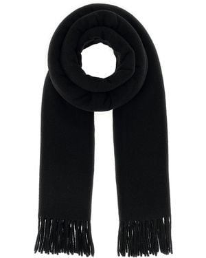 Maison Kitsuné Sciarpa in lana nera - Nero