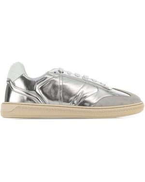 Versace Silver Leather Free Sneakers - White