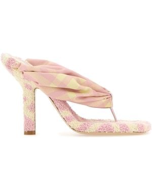 Burberry Sandali Check Pool 105Mm A Punta Aperta - Rosa