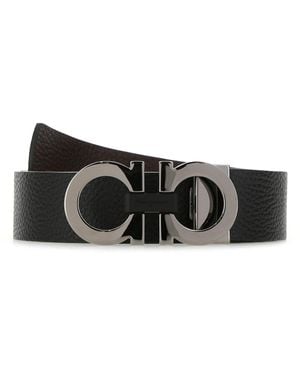 Ferragamo Cintura reversibile in pelle nera - Nero