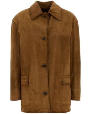 SANTORO Caramel Suede Jacket - Brown