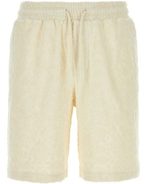 Pantamolle White Cotton Beleloc Bermuda Shorts - Natural