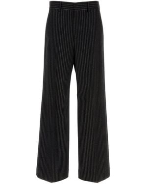 Valentino Garavani Embroidered Wool Blend Pant - Black