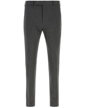 PT Torino Dark Gray Stretch Wool Pant - Black