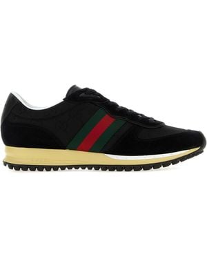 Gucci Sneakers Re-Motion nere in tessuto Original GG e pelle scamosciata - Nero