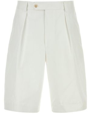 BOSS White Cotton Bermuda Shorts