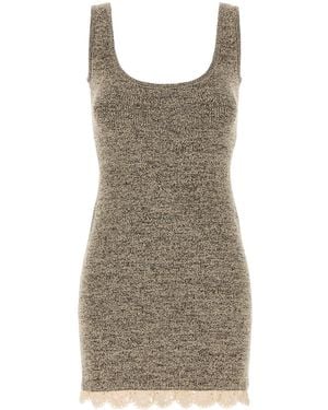 Magda Butrym Mini abito in maglia marrone melangé - Multicolore