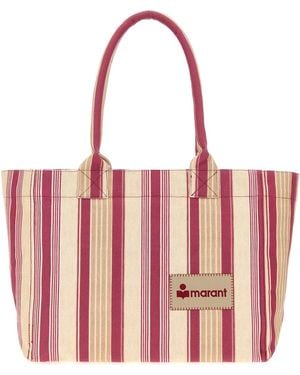 Isabel Marant Printed Canvas Yenky Shopping Bag - Red