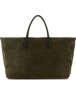 Bottega Veneta Borsa shopping Cabat grande in pelle scamosciata kaki - Verde