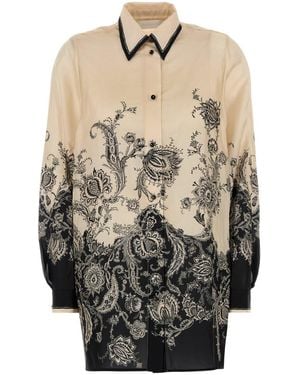 Zimmermann Printed Silk Rhiannon Shirt - Blue