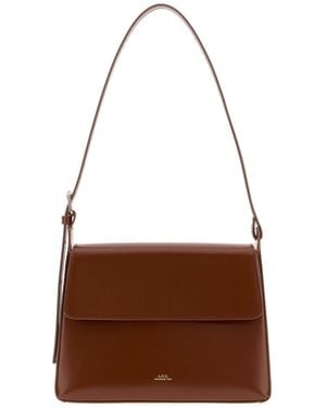 A.P.C. Leather Virginie Shoulder Bag - Brown