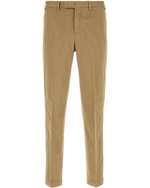 PT Torino Beige Stretch Cotton Pant - Natural