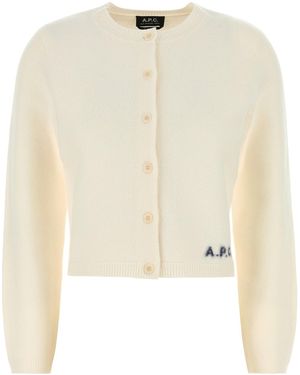 A.P.C. Cardigan Mila in lana avorio - Neutro