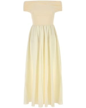 Amotea Cream Stretch Nylon And Cotton Dora Dress - White