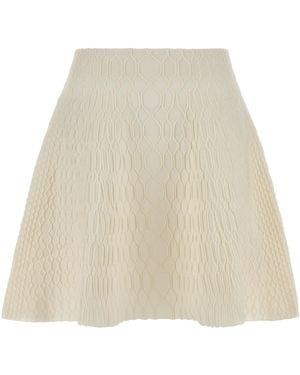Balmain Ivory Knit Skirt - Natural