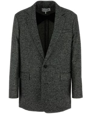 Loewe Giacca in misto lana bicolor - Nero